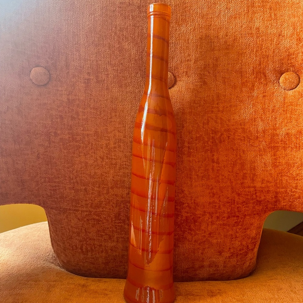 Lovely Orange Decorative Glass Bottle - Picture 2 of 3